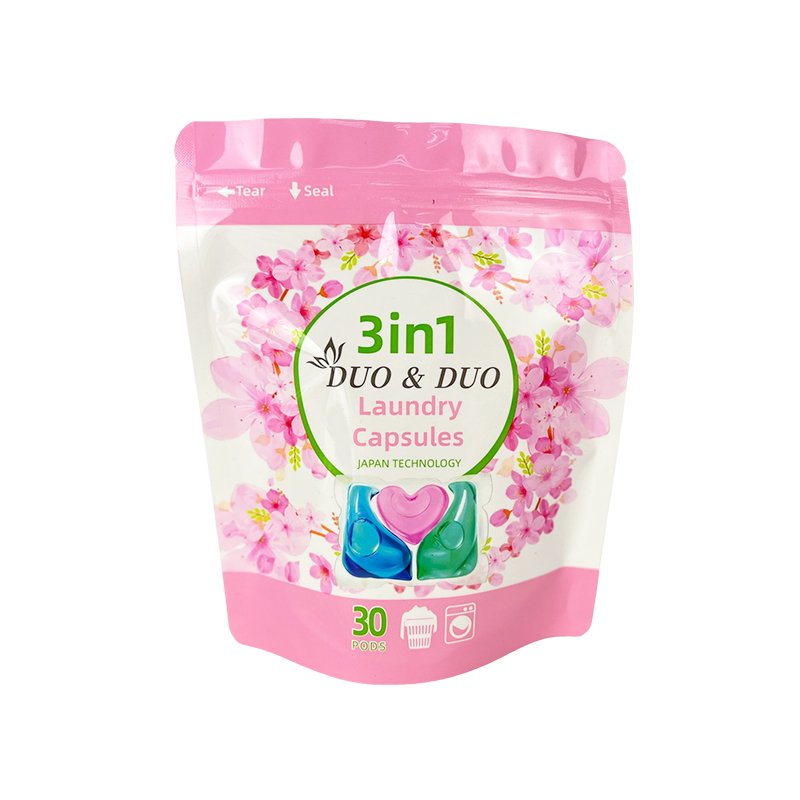custom 3 in 1refillable soap packaging washing plastic zipper top standup pouch for soap detergent pods detergente en polvo