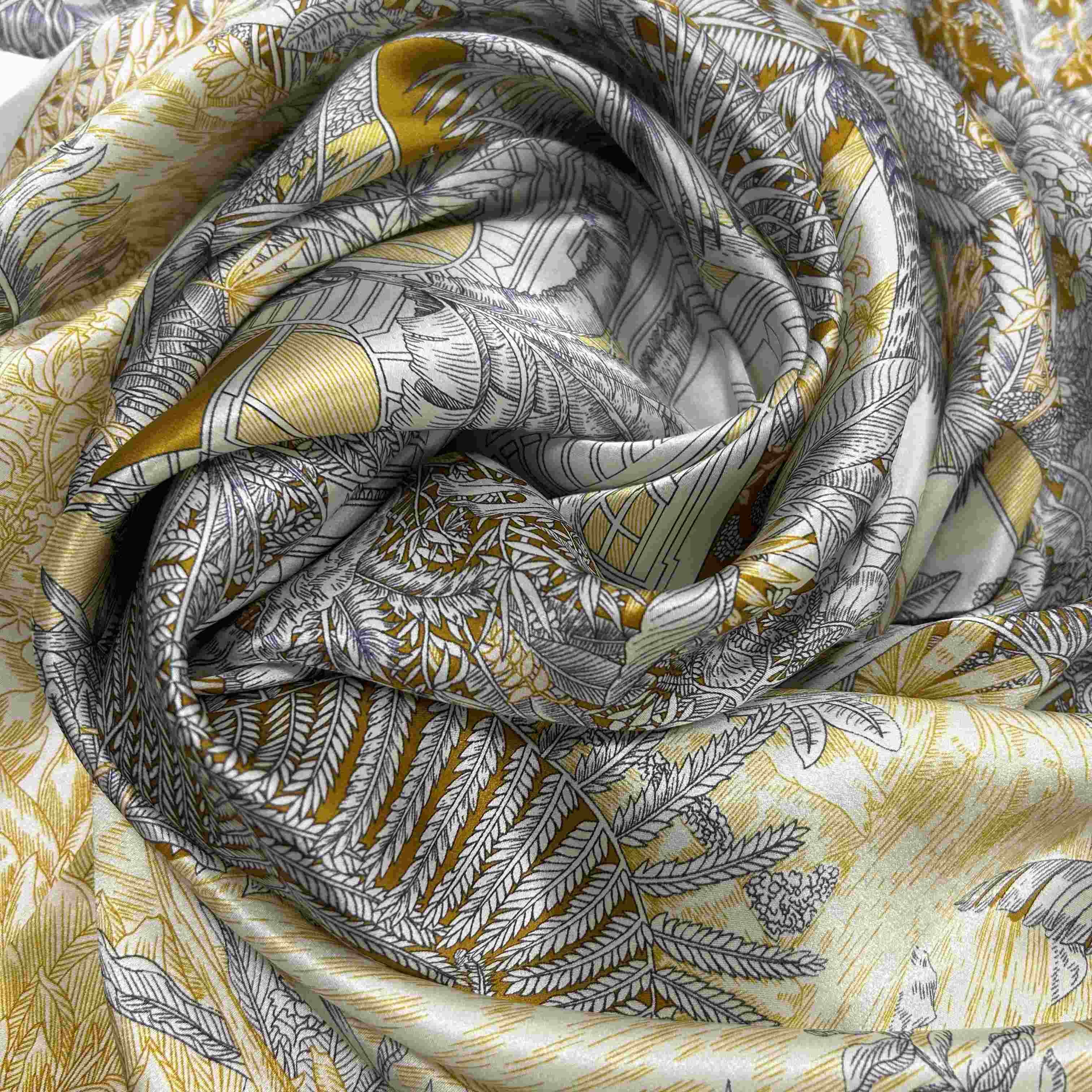 Factory Direct Plain Custom Logo Silk Scarves Digital Printed Woman Square Neck Scarf For Women