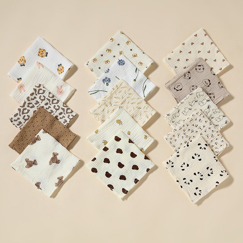 Infant Children Square Saliva Towel Baby Face Washing Handkerchief Toddler Household Water Absorbent Towel