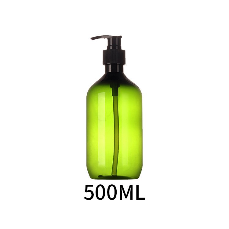 300ml 500ml Clear Amber PET Plastic Cylinder Bottle Body Lotion Bottle Shampoo Wash Gel Clear Shampoo Bottles with Pump