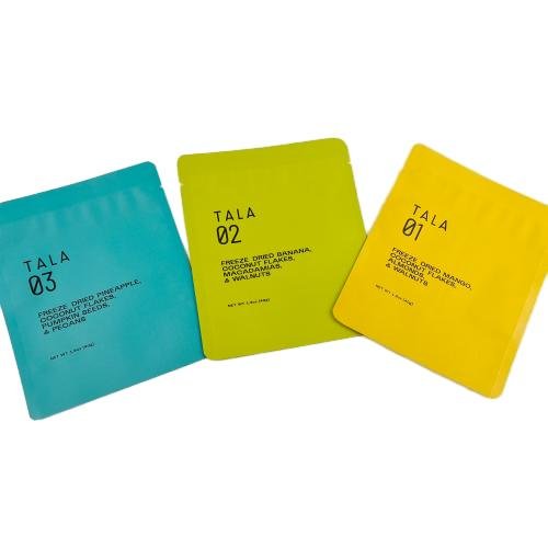 Small Size bags Packaging Heat Seal Three Side Seal Sachet Packing Mylar Pouch Sample Cosmetic Bags with Tear Notches