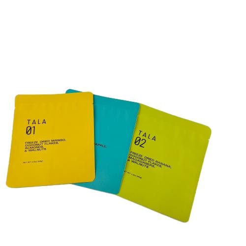 Small Size bags Packaging Heat Seal Three Side Seal Sachet Packing Mylar Pouch Sample Cosmetic Bags with Tear Notches