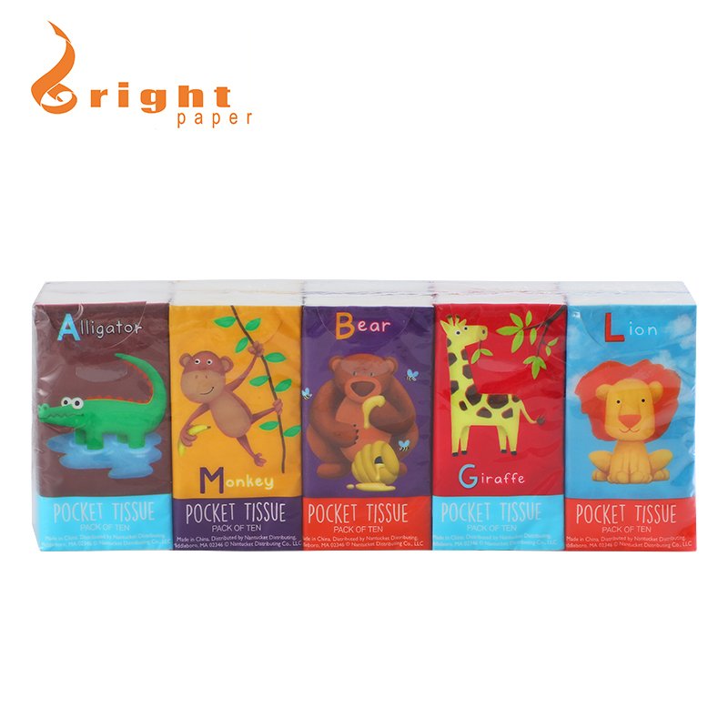 New customized 3-layer pocket paper towels, each package of 10 log pulp handkerchiefs and paper towels