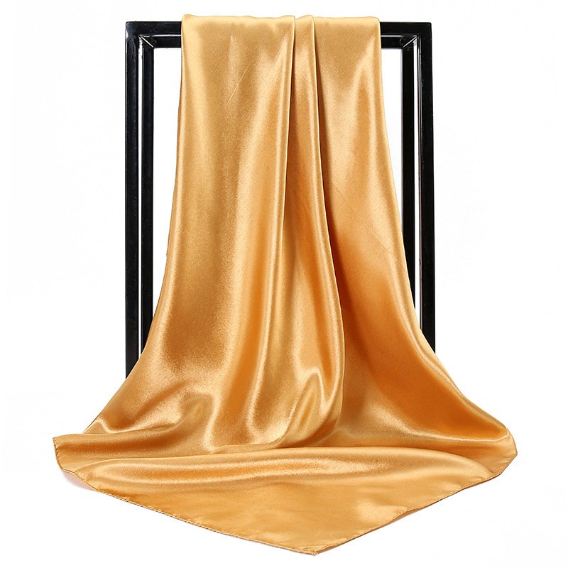 Wholesale 24 Solid Colors Women Shawls And Scarves 90cm Square Custom Silk feel Satin Scarves For Hair