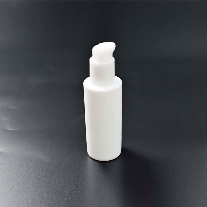 White Opal Round Glass Lotion Bottle With Pump Or Screw Cap For Skincare Cosmetic Packaging