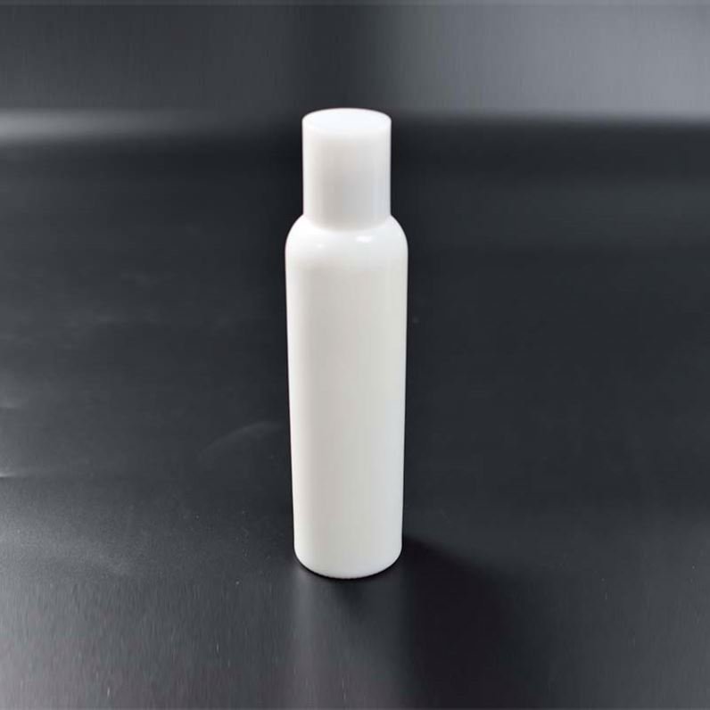 White Opal Round Glass Lotion Bottle With Pump Or Screw Cap For Skincare Cosmetic Packaging