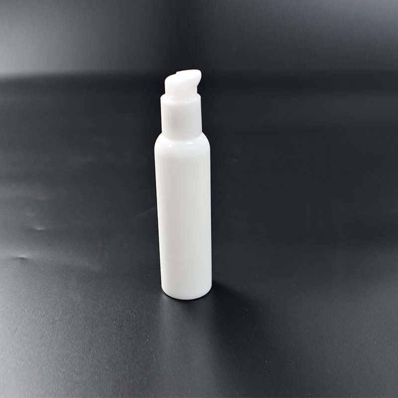 White Opal Round Glass Lotion Bottle With Pump Or Screw Cap For Skincare Cosmetic Packaging