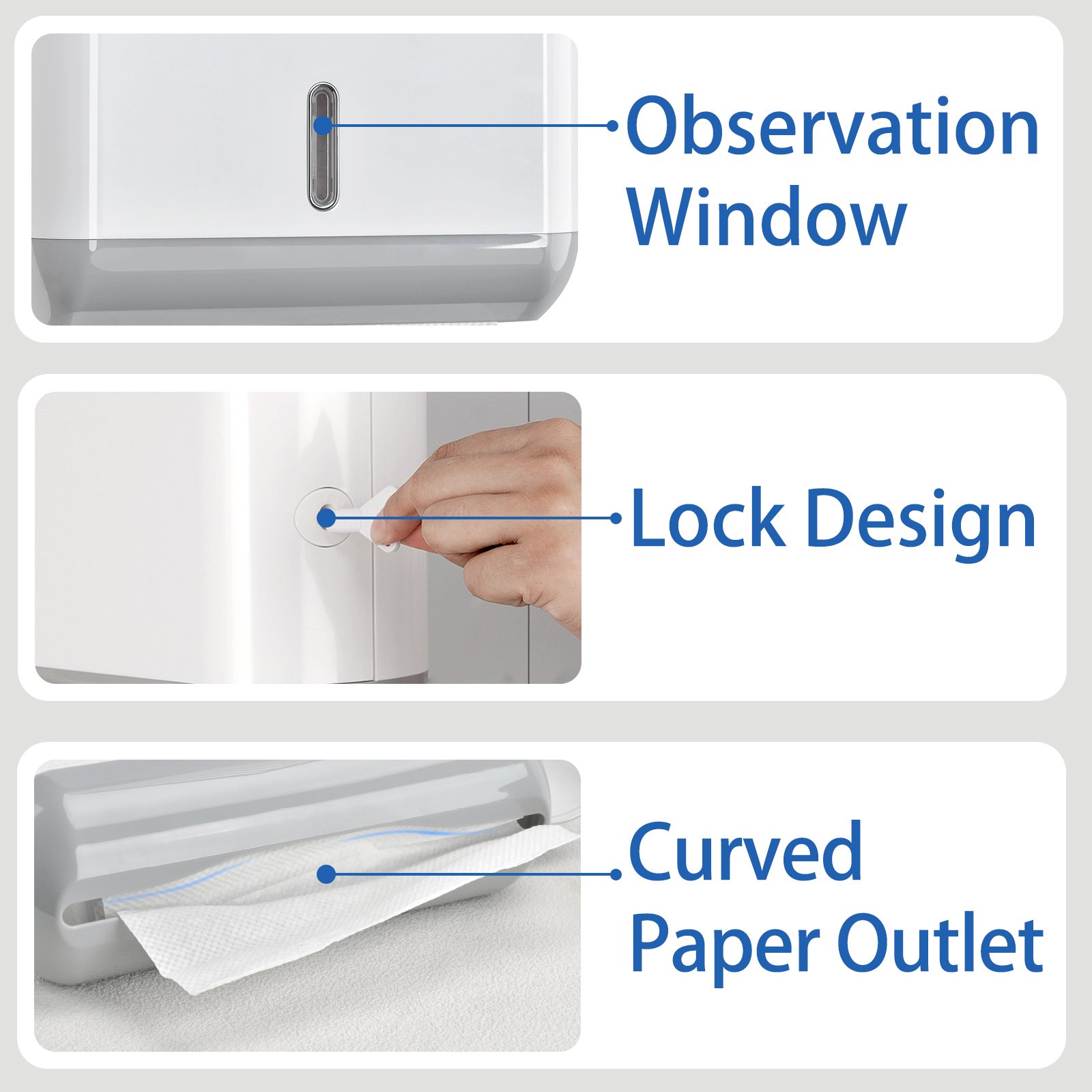 Papierspender Distributeur de papier a main pour serviettes Distribuidor de papel montado en la pared hand paper towel dispenser