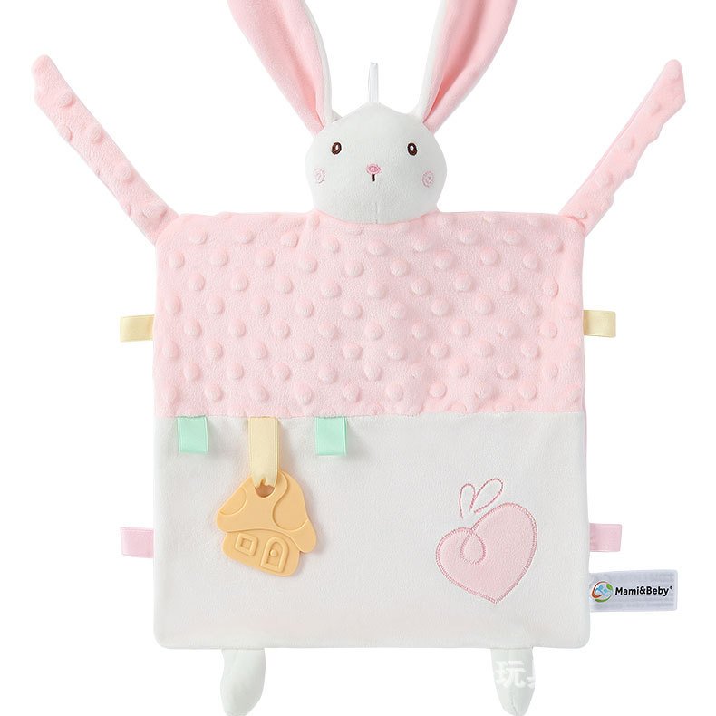 Babyshow Animal Lovey Stuffed Animal Comforter Kids Sleeping Towel Security Blanket Rabbit Baby Sleeping Comfort Toys