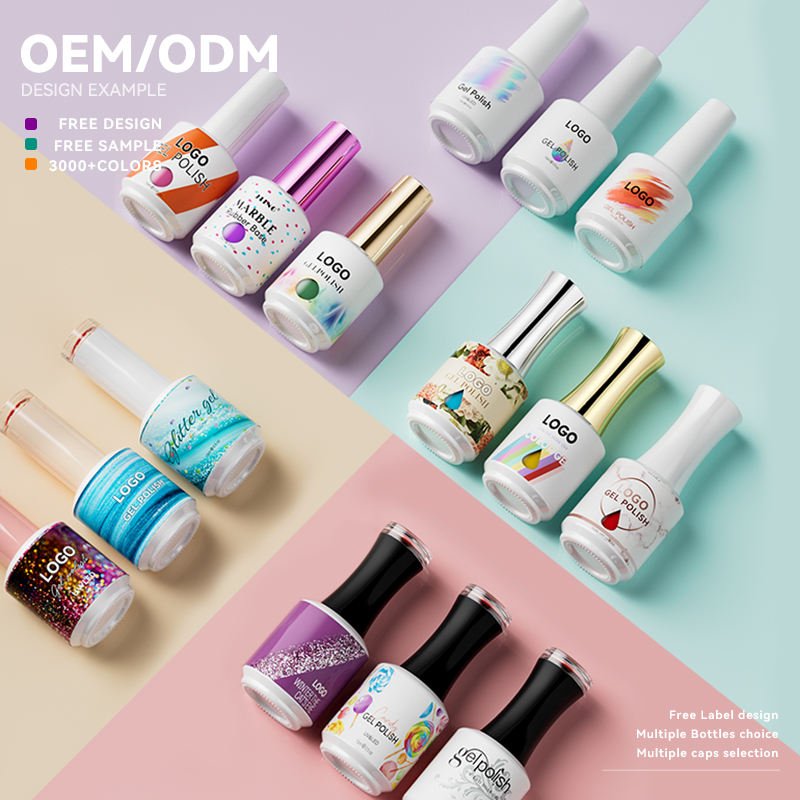 Custom Logo Luxury Reusable Uv Gel Polish Container Square 10ml 15ml Empty Glass Nail Polish Bottle