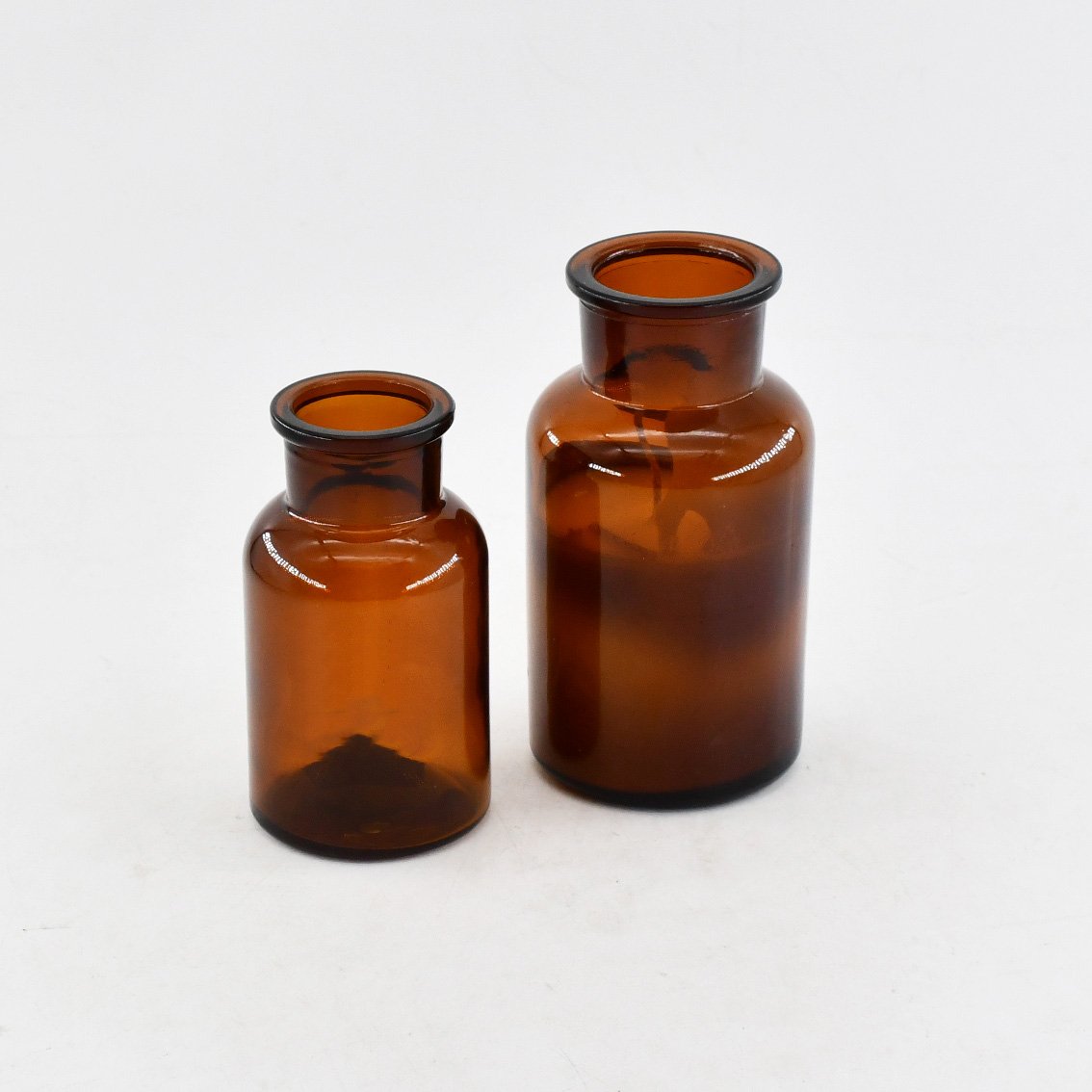 Apothecary Jar 30ml 50ml Amber Glass Laboratory Pharmacy Apothecary Jar Reagent Bottle With Glass Stopper