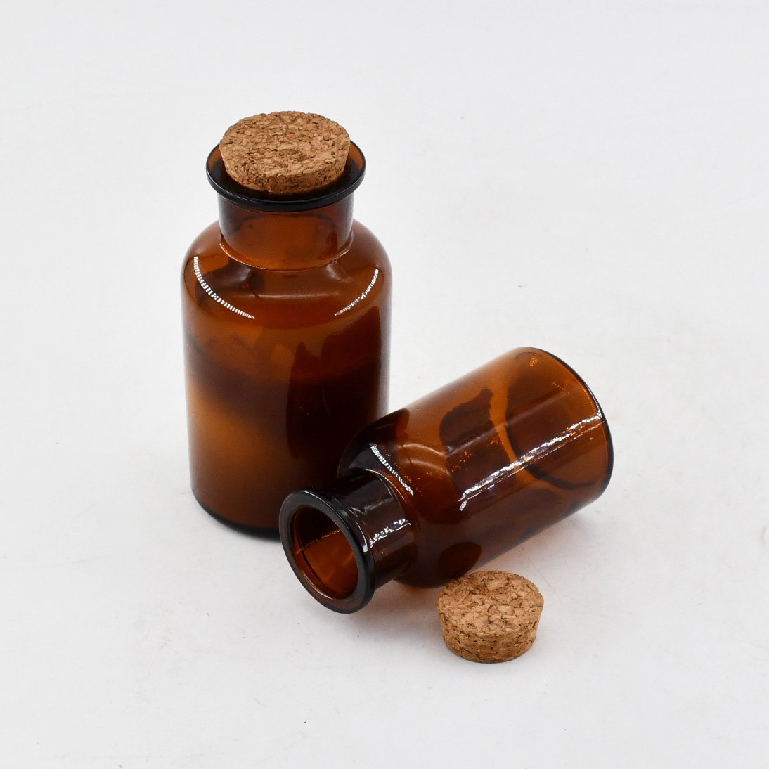 Apothecary Jar 30ml 50ml Amber Glass Laboratory Pharmacy Apothecary Jar Reagent Bottle With Glass Stopper