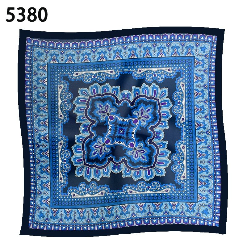 Wholesale high quality handkerchiefs production line pocket square 2024 stock silk polyester printing paisley fancy handkerchief