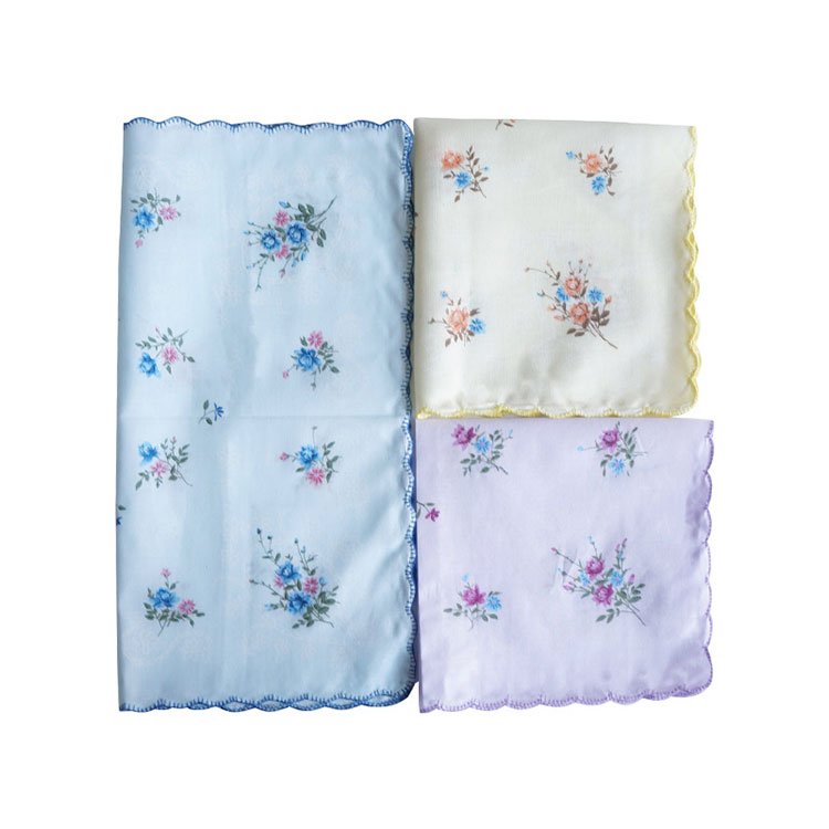 30x30cm Soft Fashion Women Ethnic Floral Printed Square Scarf Cotton Handkerchief
