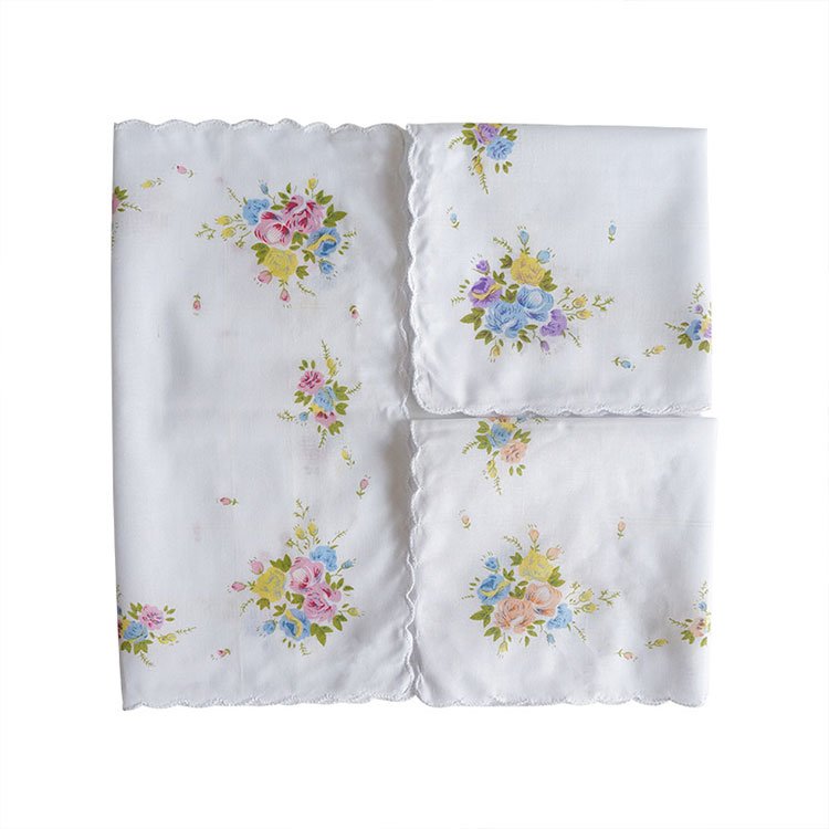30x30cm Soft Fashion Women Ethnic Floral Printed Square Scarf Cotton Handkerchief