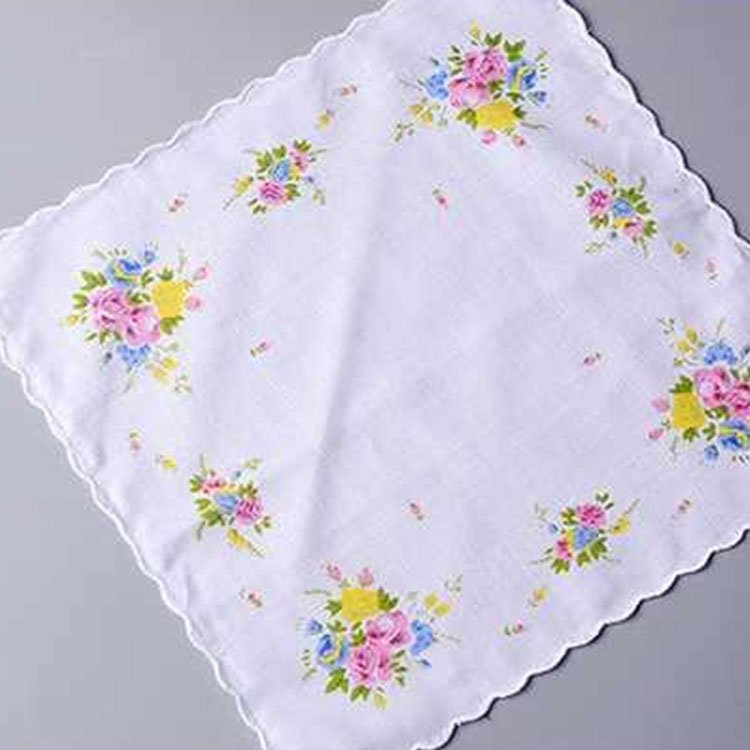 30x30cm Soft Fashion Women Ethnic Floral Printed Square Scarf Cotton Handkerchief