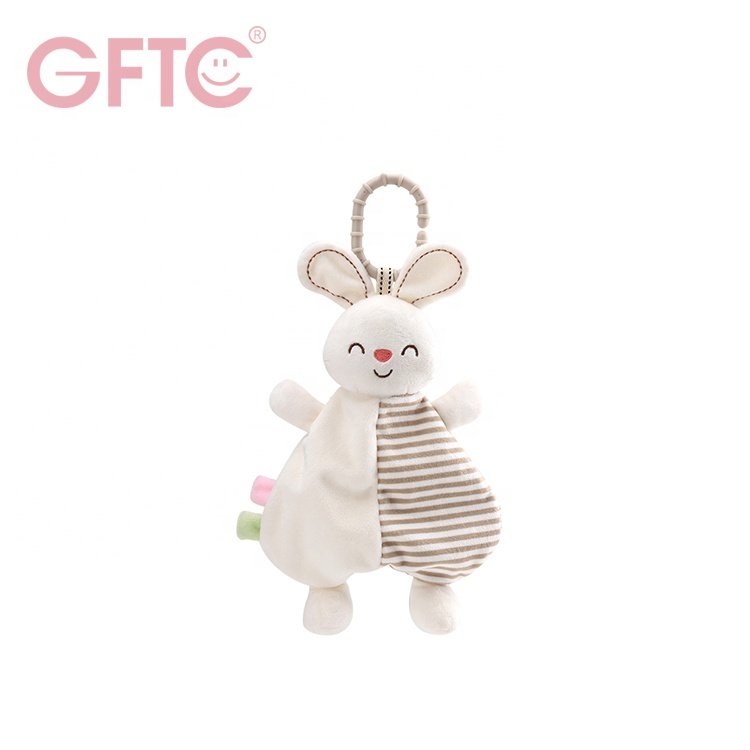 New OEM Cotton Soft Animal Towel Toy Rabbit handkerchief Security Blanket Plush Comforter Toy