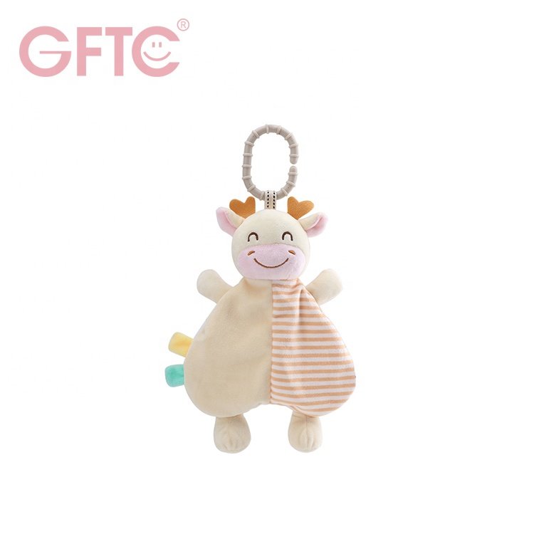 New OEM Cotton Soft Animal Towel Toy Rabbit handkerchief Security Blanket Plush Comforter Toy