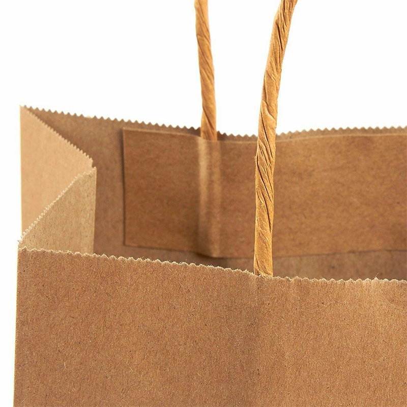 HDPK Eco-friendly Versatile Nature Color White or Brown Kraft Paper Bag with Twisted Paper Rope Handle for Promotional Items