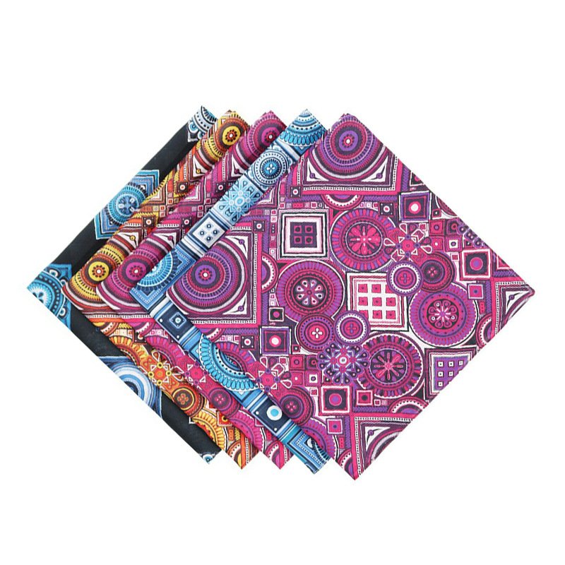 Custom Logo Print Promotional Cotton Polyester Handkerchief 100% Cotton Bandana