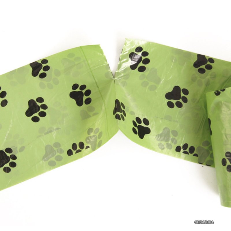 Wholesale custom pet poop packaging bag disposable various color bio degradable flat garbage pet poop bag