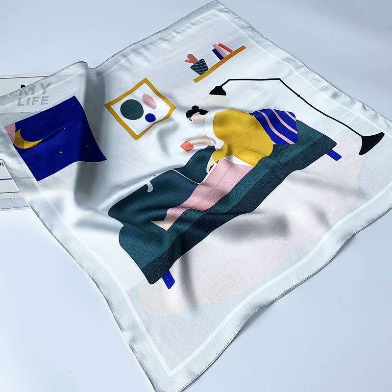 Silk custom heavy silk scarf to figure custom cotton handkerchief towel