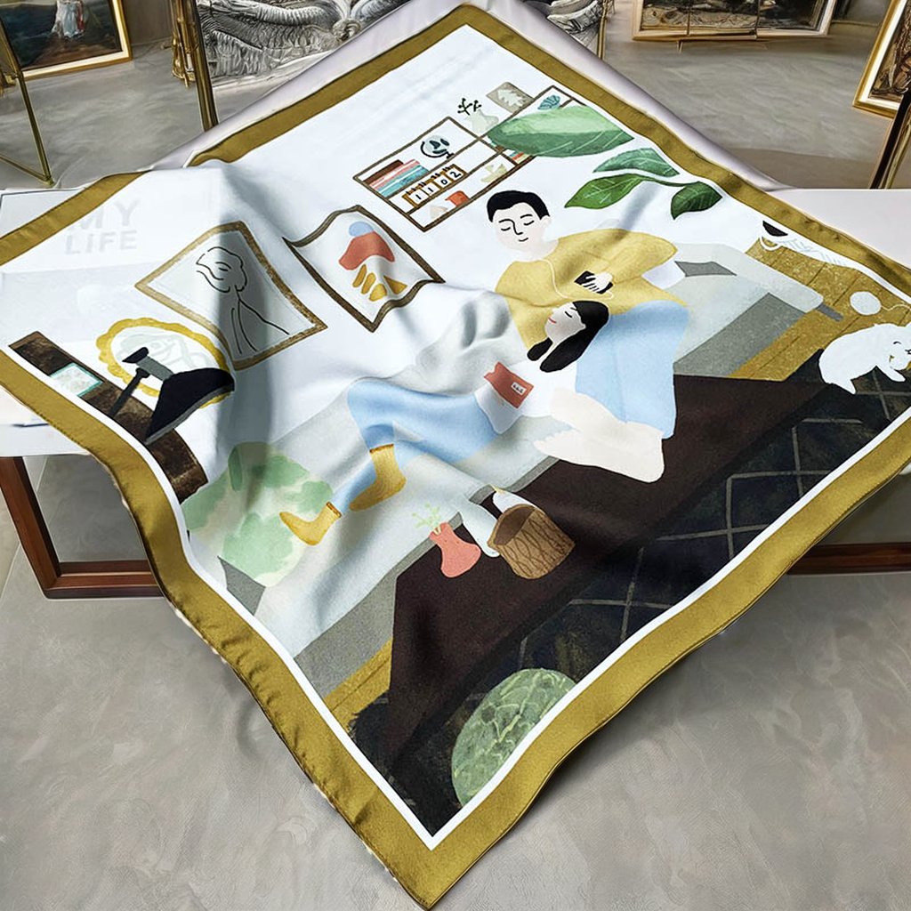 Silk custom heavy silk scarf to figure custom cotton handkerchief towel