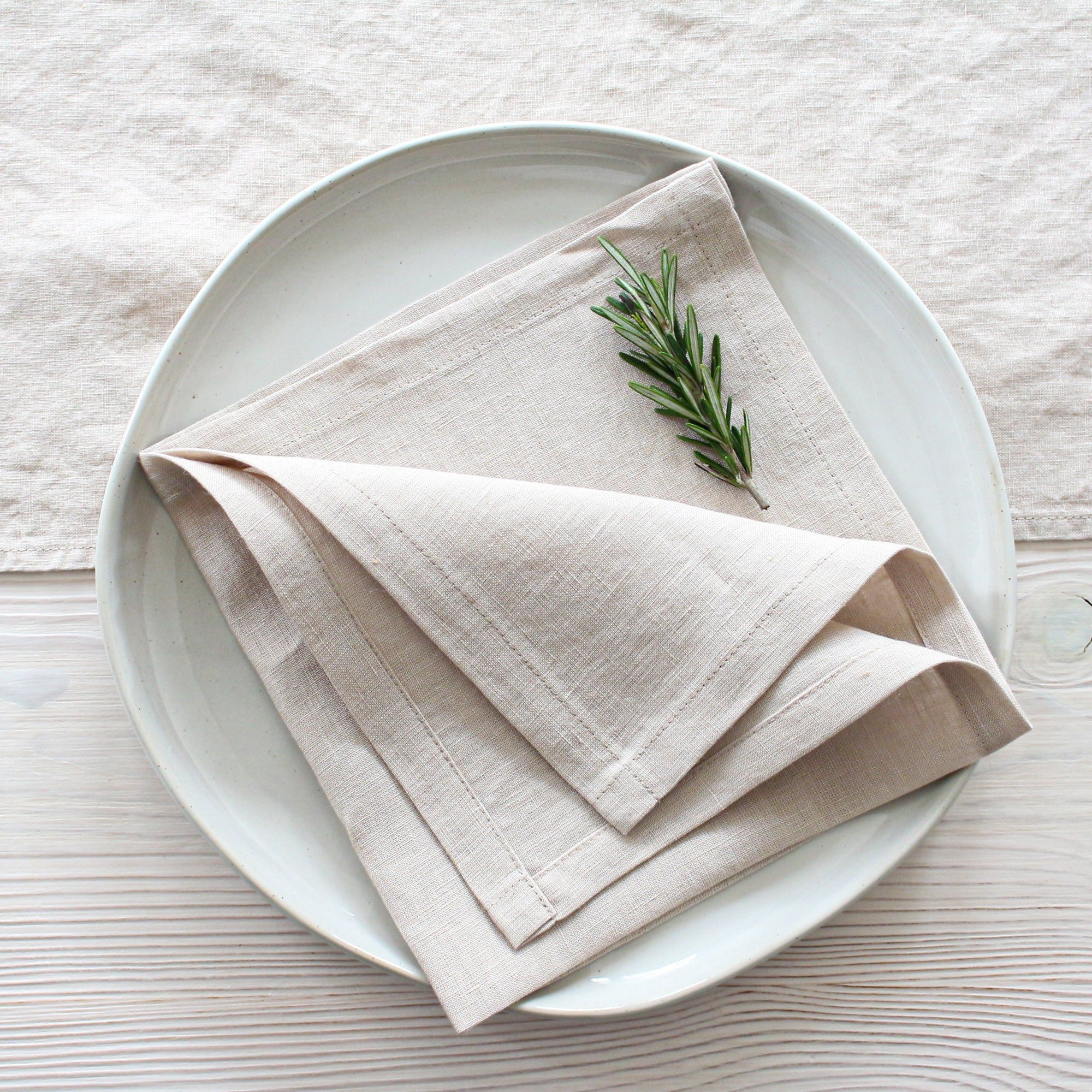 Custom Designed Multi-Color 100% Linen Napkin Stone Washed French Hemstitch Handkerchief for Weddings and Dinner Tables