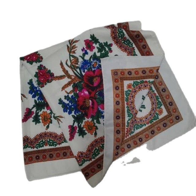 Wholesale 100% organic cotton custom printed scarf Scarves cotton scarf for women handmade square bandana hijab handmade