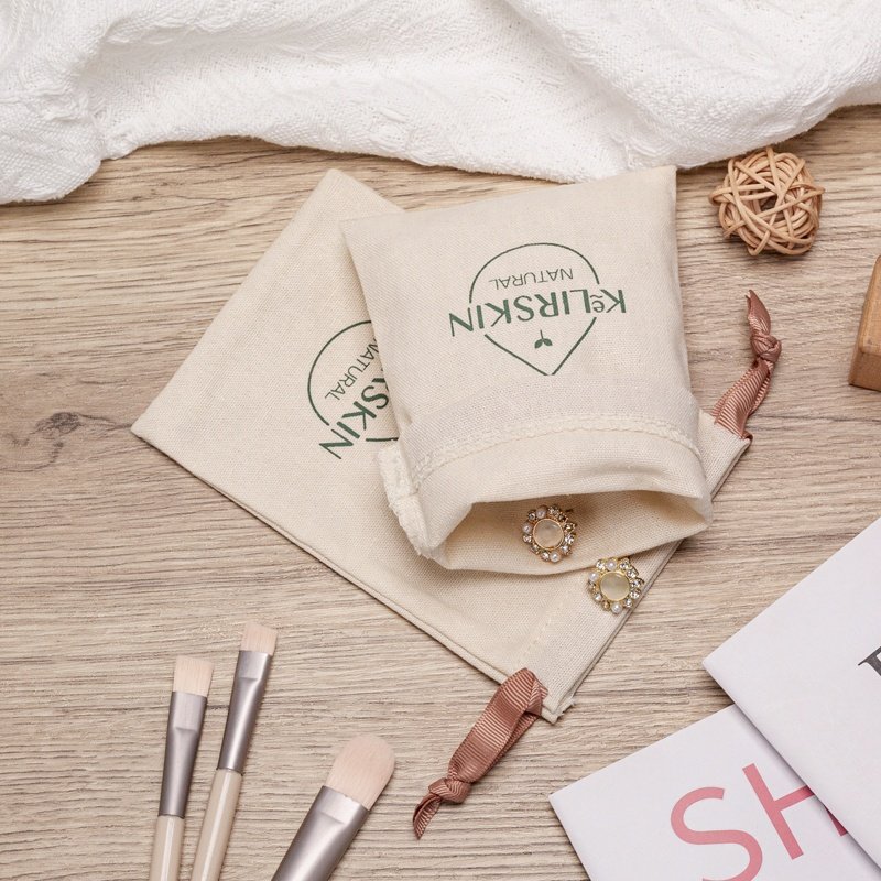 Custom Logo Printed Small Cotton Recyclable Linen Drawstring Bag For Soap Packing Recyclable Muslin Cotton Gift Soap Pouch