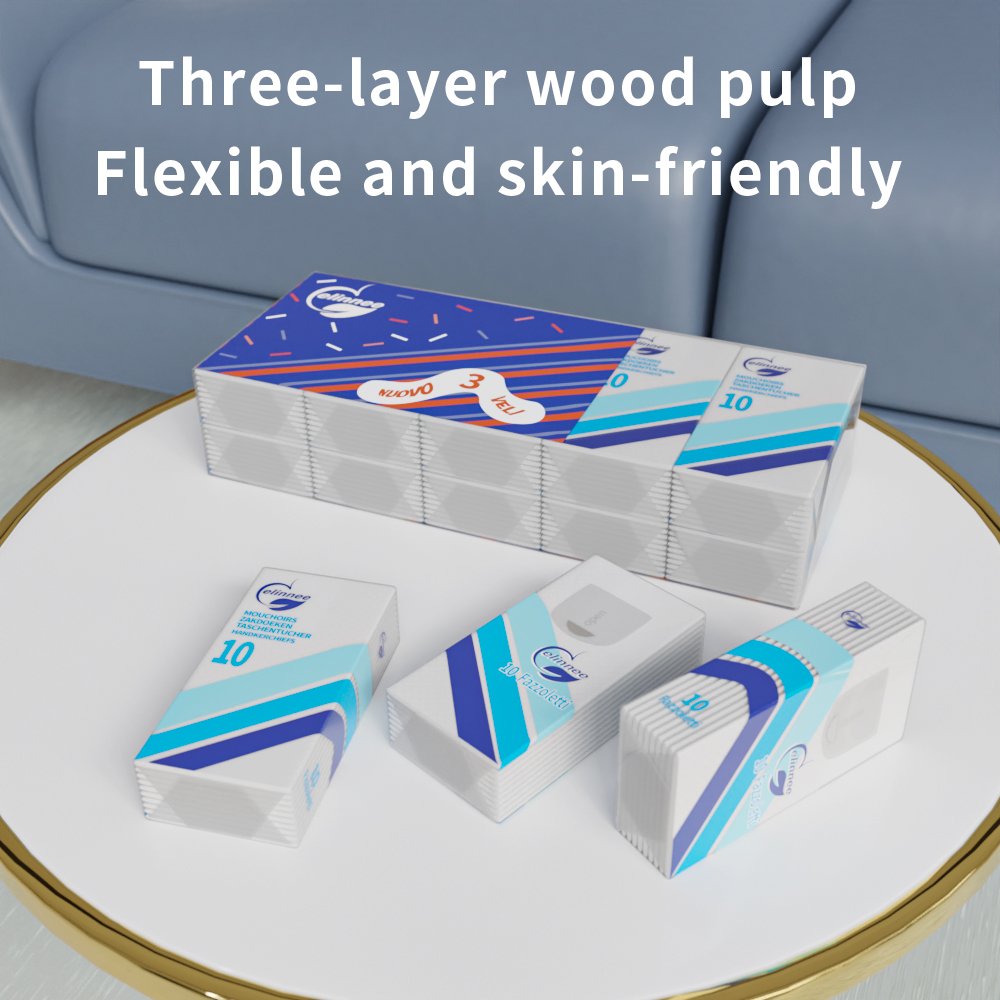 factory price Wholesale 10 sheets travel pack size tissue facial pocket tissue handkerchief