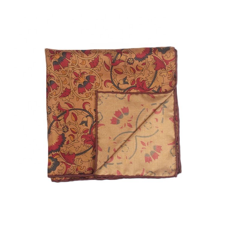 Vintage Luxury Mens Real Silk Handkerchief Multicolor Optional Screen Printing Paisley Handkerchiefs
