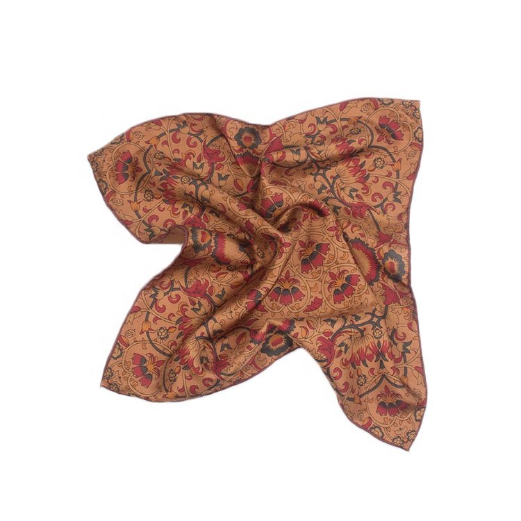 Vintage Luxury Mens Real Silk Handkerchief Multicolor Optional Screen Printing Paisley Handkerchiefs