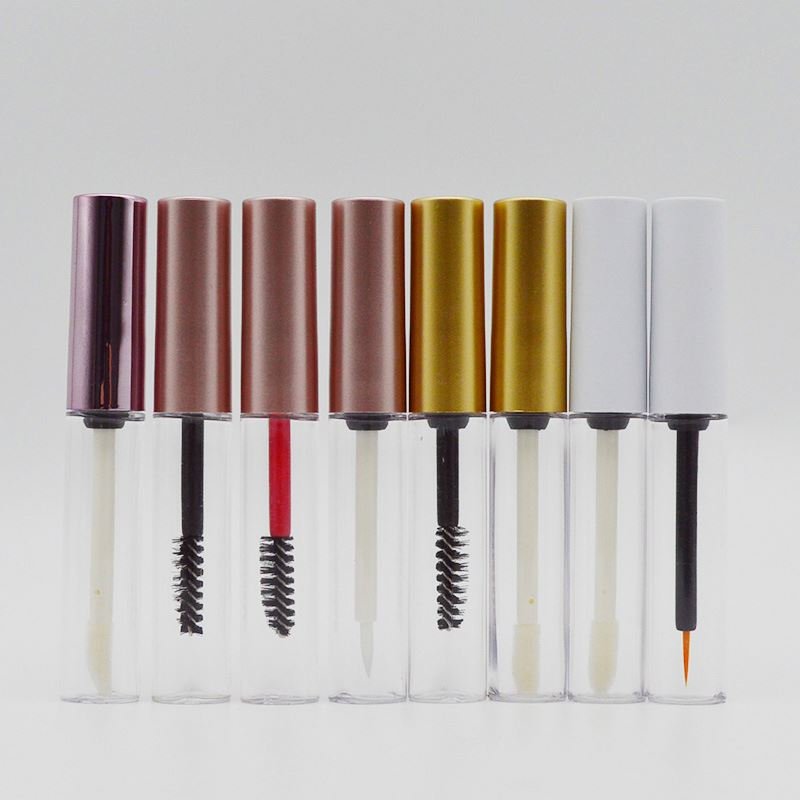 Empty Eyelash Mascara Tube with Brush Custom Gold Mascara Wand Tubes Silk Screen Printing