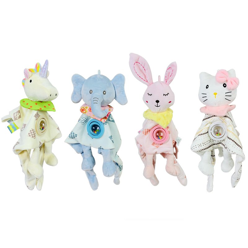 B088 New animal modeling pearl comfort towel baby lovely Plush triangle towel