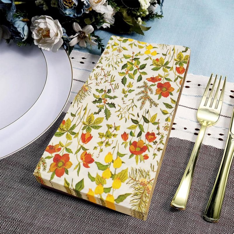 Factory Custom Disposable Handkerchief Decoration Guest Bathroom Wedding Birthday Print Paper Napkin With Logo