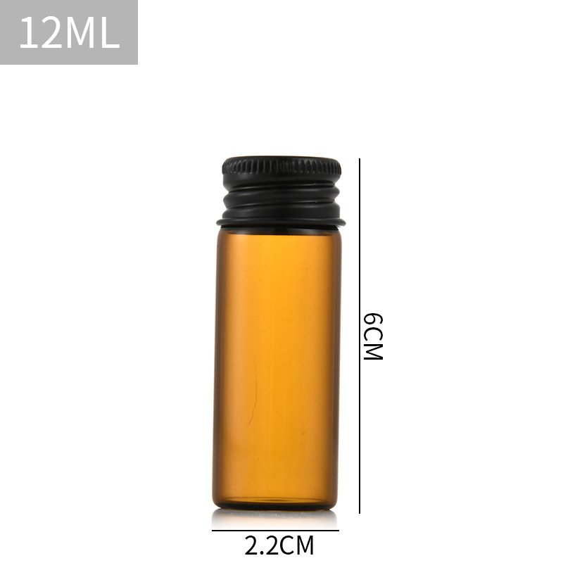 Wholesale Mini Glass Bottle with Aluminum Screw Cap Empty 5ml 10ml 15ml 20ml 25ml Clear Amber Glass Packaging Tube Vial Medicine