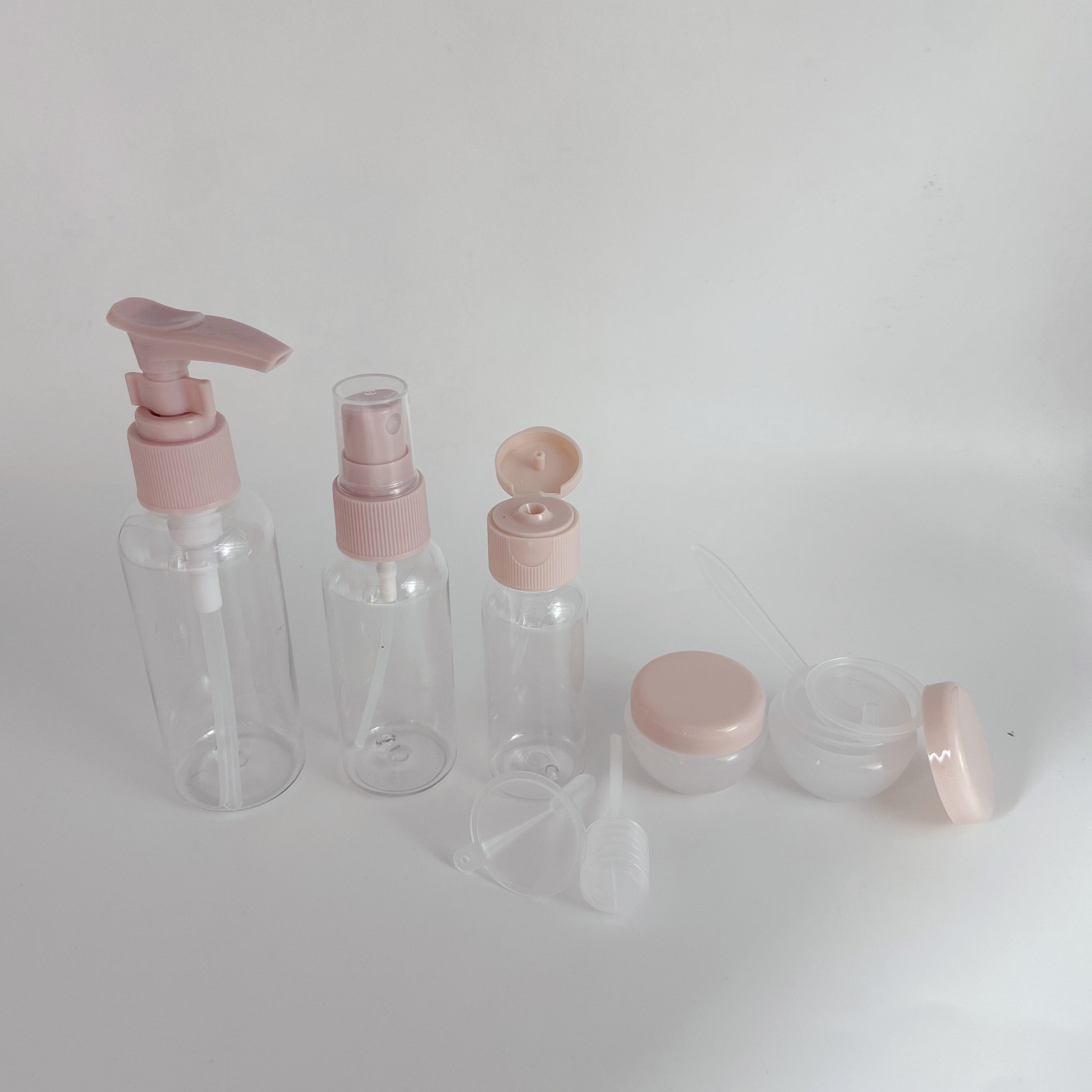 Split Bottling Set Travel Small Empty Bottle Cosmetic Spray Bottle Shower Small Travel Seven-piece Travel Kit Set Bottle