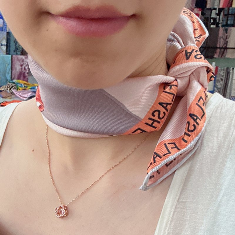 Small Square Twill Silk Satin Handkerchief Custom Digital Printed Silk Scarf Bandana For Women