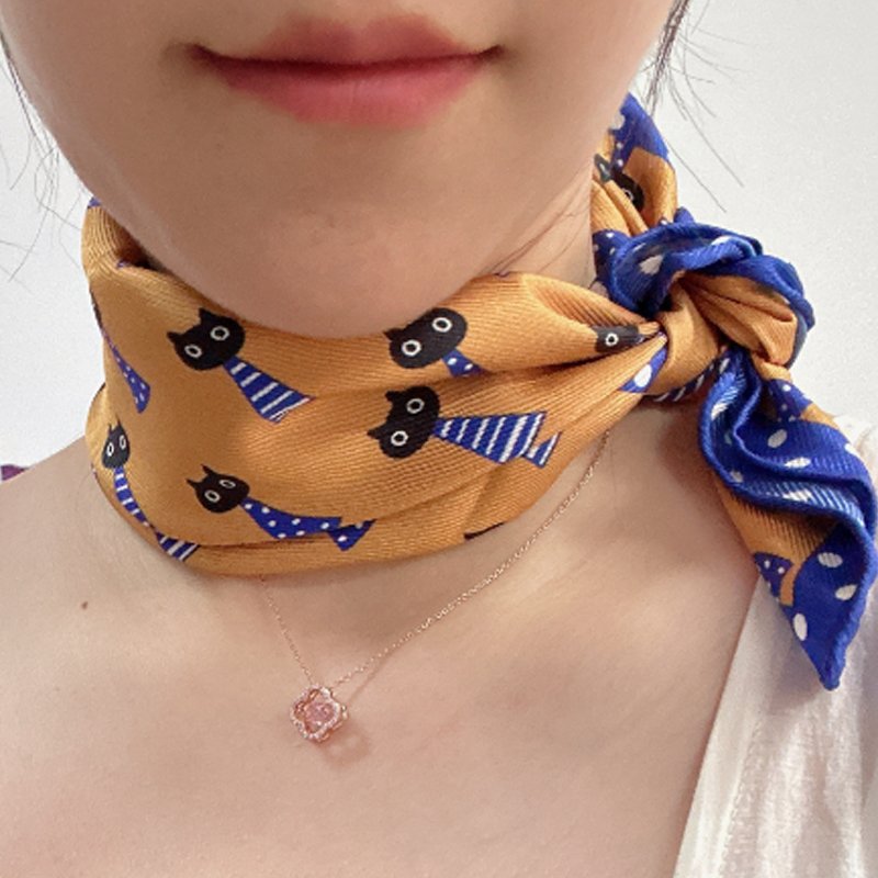 Small Square Twill Silk Satin Handkerchief Custom Digital Printed Silk Scarf Bandana For Women