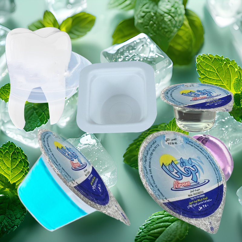 Disposable Jelly Cup Packaging Transparent Custom Plastic Jelly Cups Mini Small Mouth Wash Container Jelly Lid For Cup Sealing
