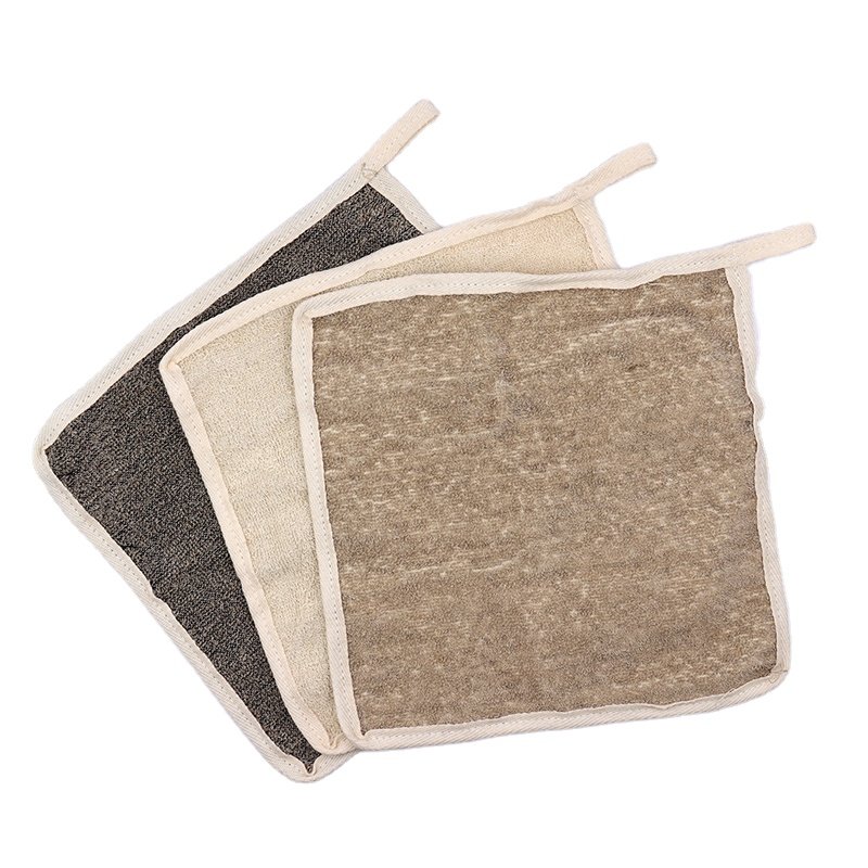 25X25CM Natural Organic Cotton Washcloth Custom Handkerchief Bath Exfoliating Face And Body Sisal Wash Cloth