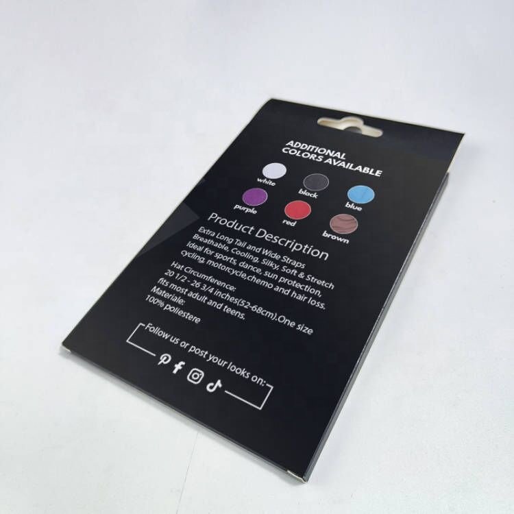 Custom Logo Durag Packaging Box with Gold Stamping Satin Lined Bonnet Packing Paper Box Handkerchief Packages