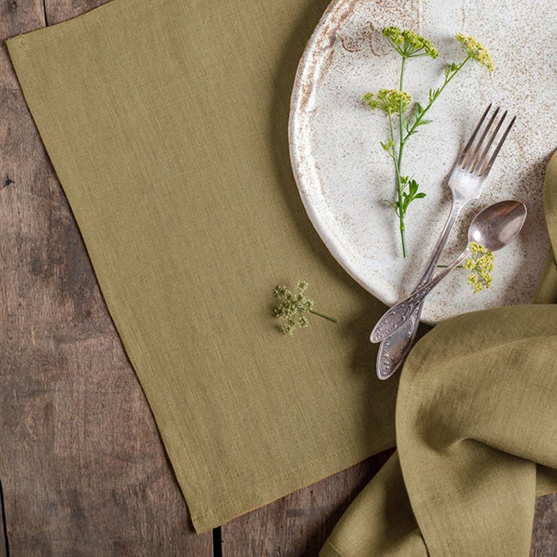 Olive Green Cloth Napkins Custom Cocktail Kitchen Dinner Christmas For Wedding Party Restaurant Cotton Linen Fabric Table Napkin