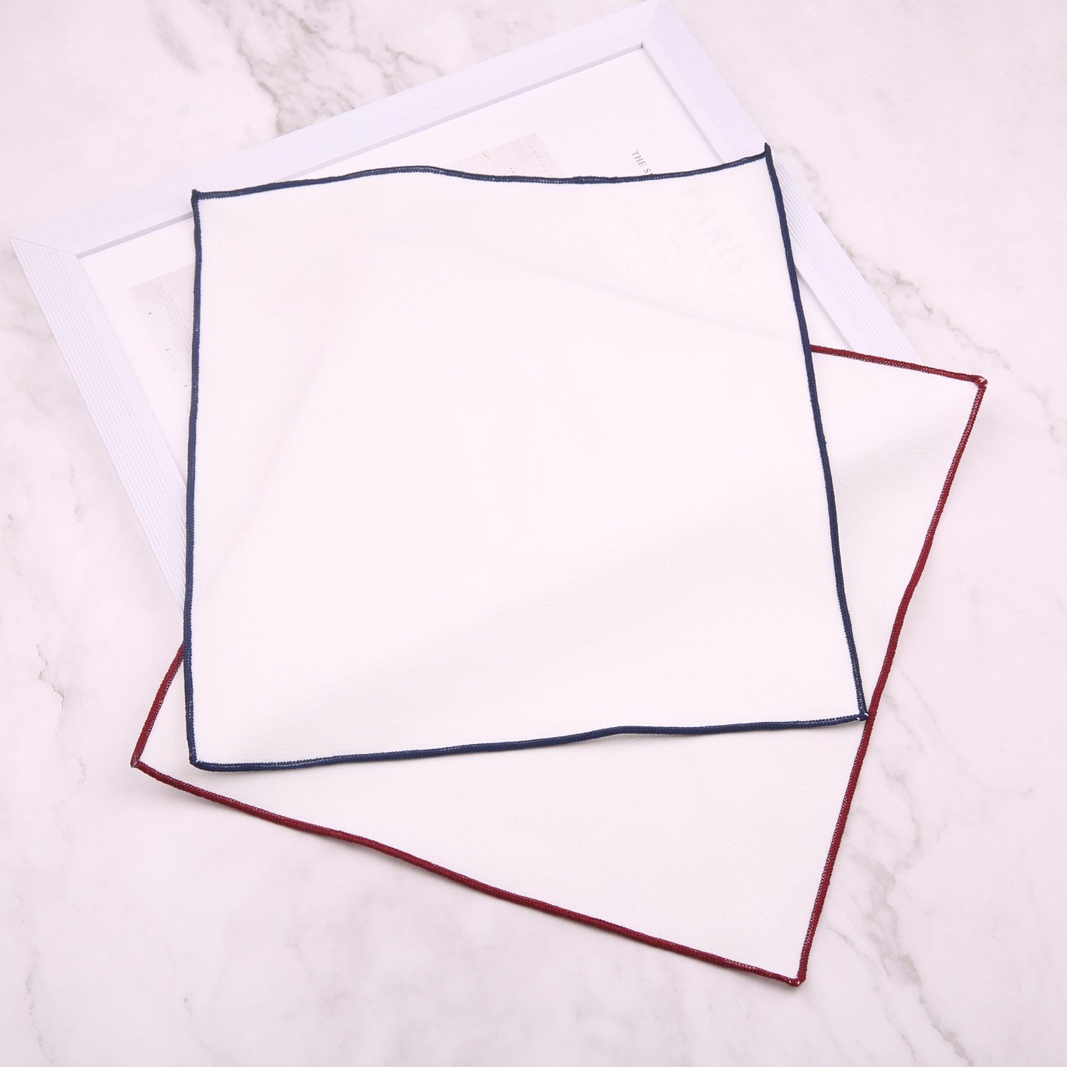 Custom Linen Cotton Handkerchiefs Factory Manufacture Suit Accessories White Cotton Pocket Square Handkerchiefs Hanky