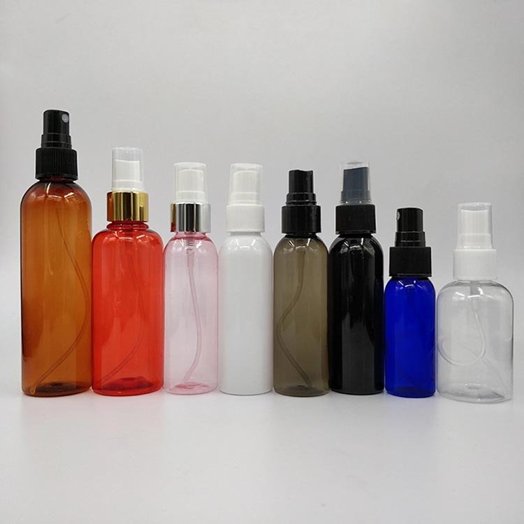 100ml Transparent Red Mini Plastic Bottle With White Spray Liquid Containers 4 Ounce