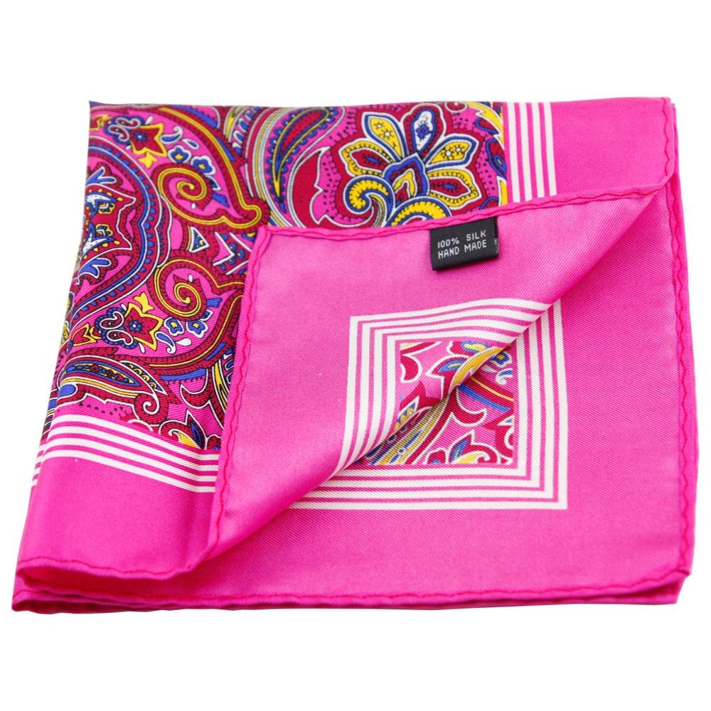 Men And Ladies Custom Printed Silk Pocket Square 100% Silk Handkerchief