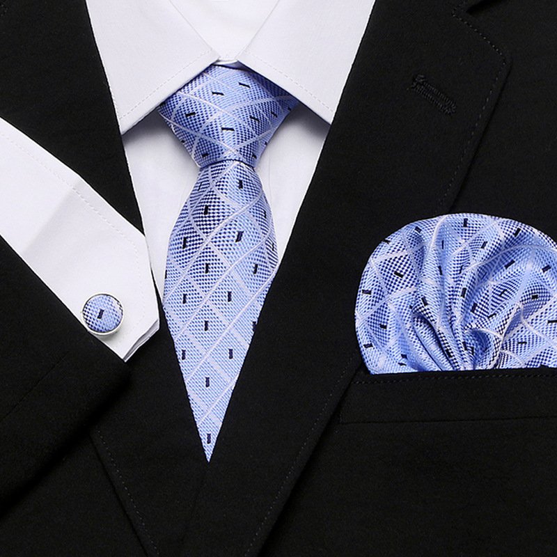 Fashion Neckties with Pocket Square Casual Dot Men Ties and Hanky Set Party Men Bow Tie Set Handkerchief Set