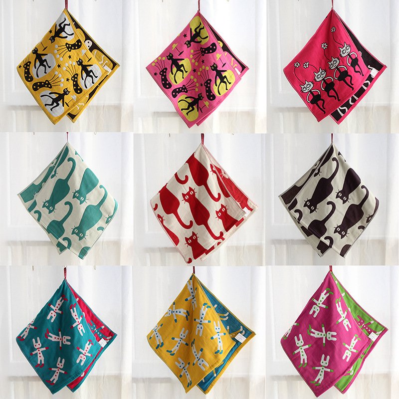 3 Layer Gauze 100% Cotton Towel Baby Rectangle Saliva Towel Hand Face Kindergarten Handkerchief Towel