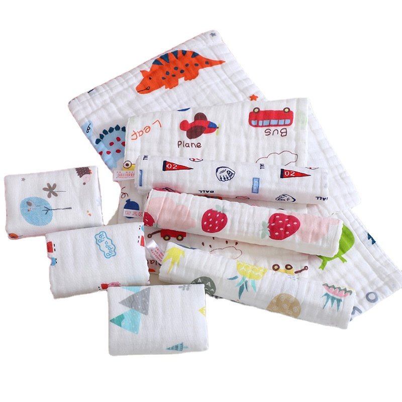 Baby 6 Layers Soft Muslin Cotton Soft Newborn Towel Washcloth Multi Functional Handkerchief Face Towel